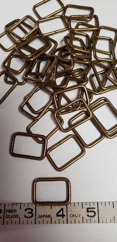 1 inch Rectangle Ring Antique Brass package of 10 pieces