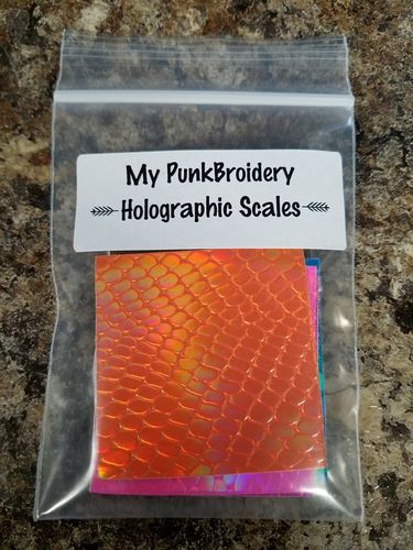 Holographic Scales Swatches 2x2 pieces