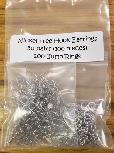 Nickel Free Hook Earrings  with Jump Rings (100 Pieces each) 50 Pairs