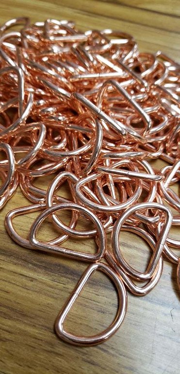1 inch D ring (ROSE GOLD) lot of 10 pieces - My PunkBroidery