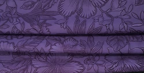 Floral Embossed Purple Vinyl Sheet 9 x 12