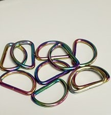 1 inch D ring (Rainbow) lot of 10 pieces