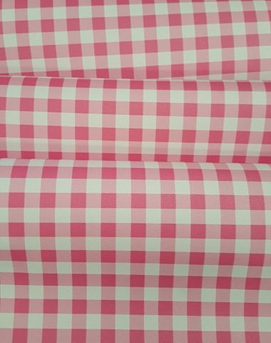 Small Plaid Pink and White Vinyl Roll 12 x 54 (Slightly Flawed 4-19-22)