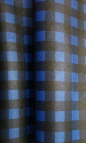 Small Plaid Black and BLUE vinyl sheet 9 x 12 inches