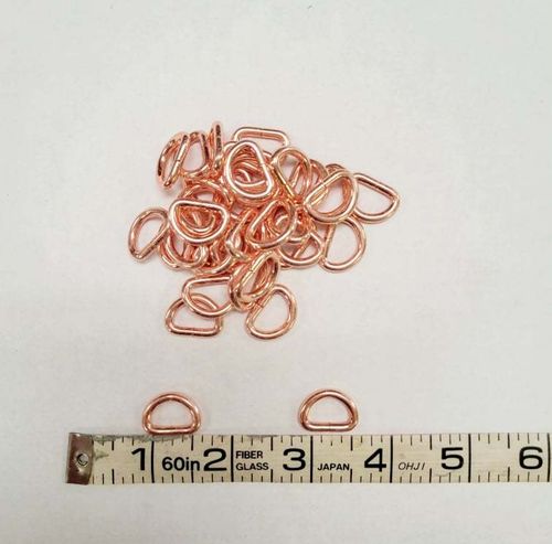 1/2  inch D ring (Rose Gold) lot of 10 pieces