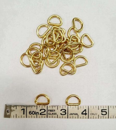 1/2  inch D ring (Gold) lot of 10 pieces