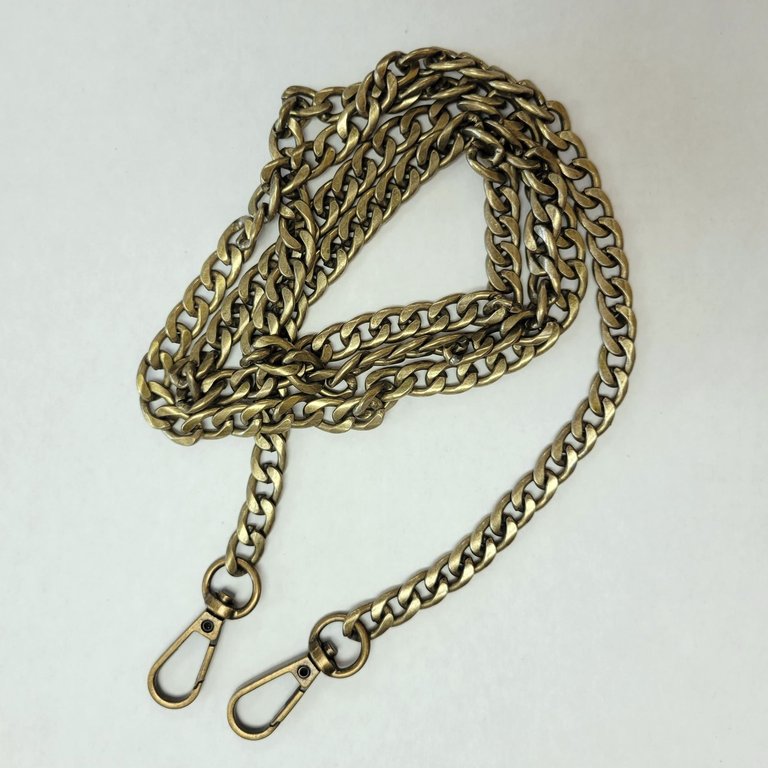 Chain Purse Strap Antique Brass 51 inches total length - My PunkBroidery