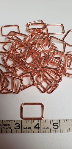 1 inch Rectangle Ring Rose Gold package of 10 pieces