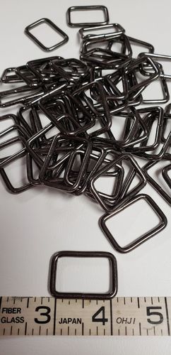 1 inch Rectangle Ring Gunmetal package of 10 pieces