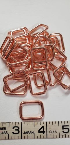 3/4 inch Rectangle Ring Rose Gold package of 10 pieces