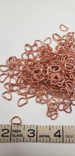 1/4  inch D ring (Rose Gold) lot of 50 pieces