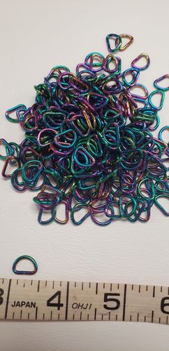 1/4  inch D ring (Rainbow) lot of 50 pieces
