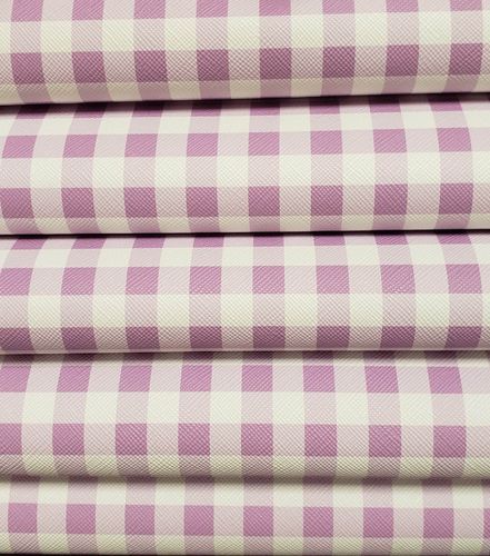 Small Plaid Purple and White vinyl sheet 9 x 12 inches