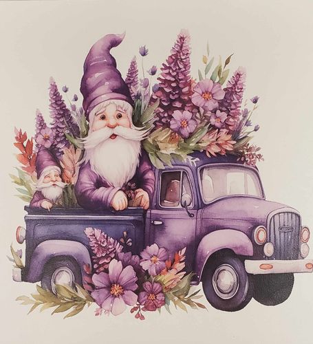 Gnomes on the Go Purple Vinyl Panel 12 x 12 *Limited Availability*