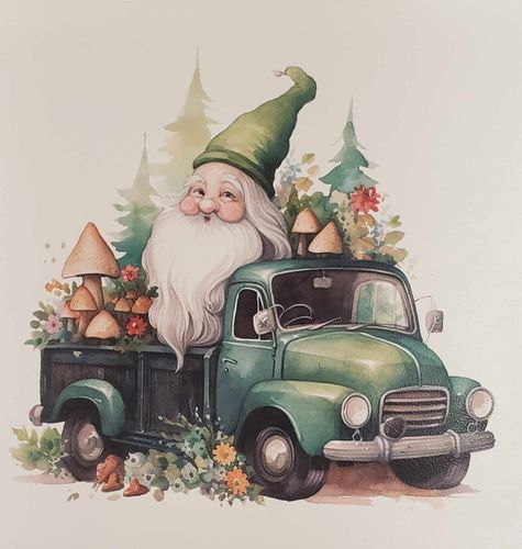 Gnomes on the Go Green Vinyl Panel 12 x 12 *Limited Availability*