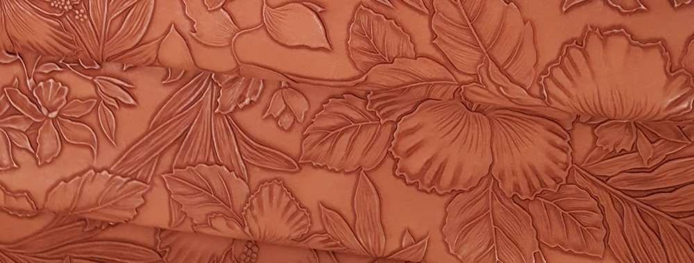 Floral Embossed Orange Vinyl