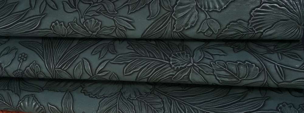 Floral Embossed Hunter Green Vinyl