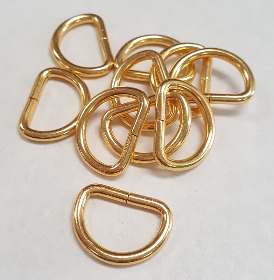 3/4  inch D ring (GOLD) lot of 10 pieces