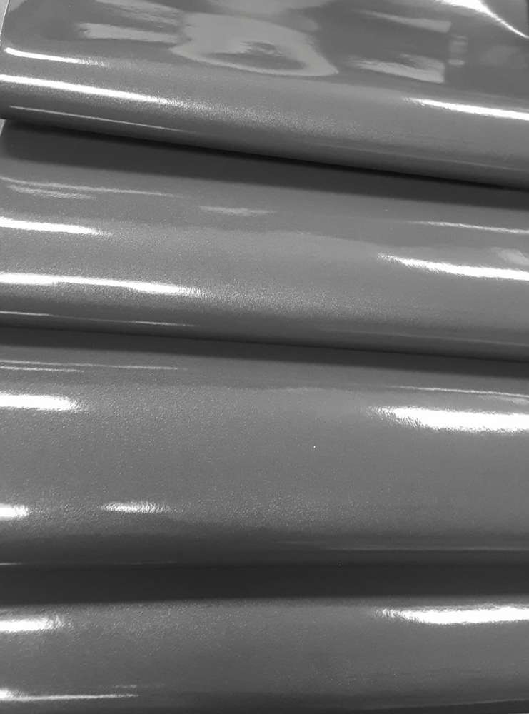 Gunmetal Gray Patent Vinyl (Roll is flawed)