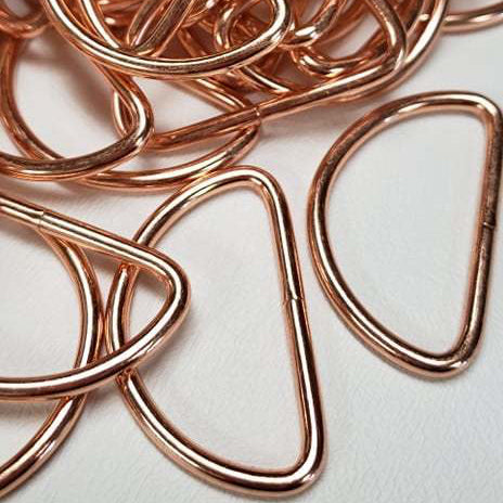 1 1/2 inch D Ring (ROSE GOLD) / 10 pieces (lighter color than normal)