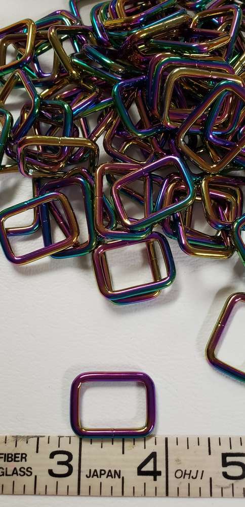 3/4 inch Rectangle Ring Rainbow package of 10 pieces