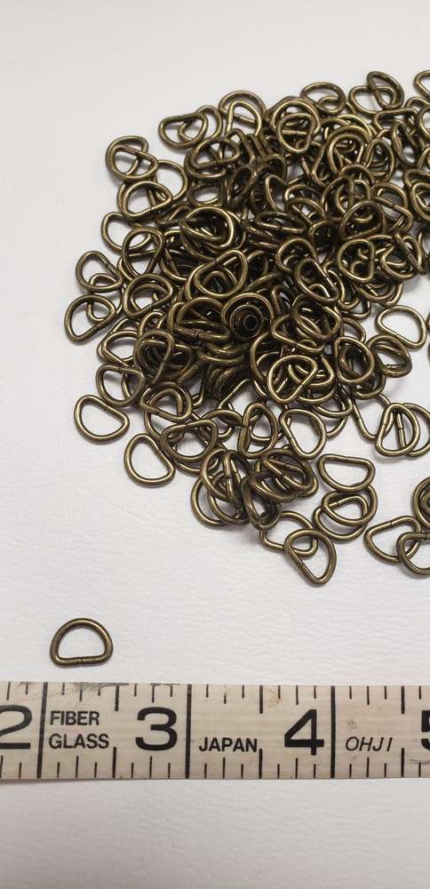 1/4  inch D ring (Antique Brass) lot of 50 pieces