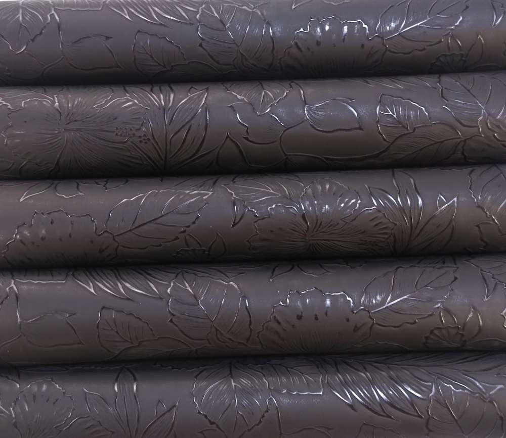 Floral Embossed Black Vinyl