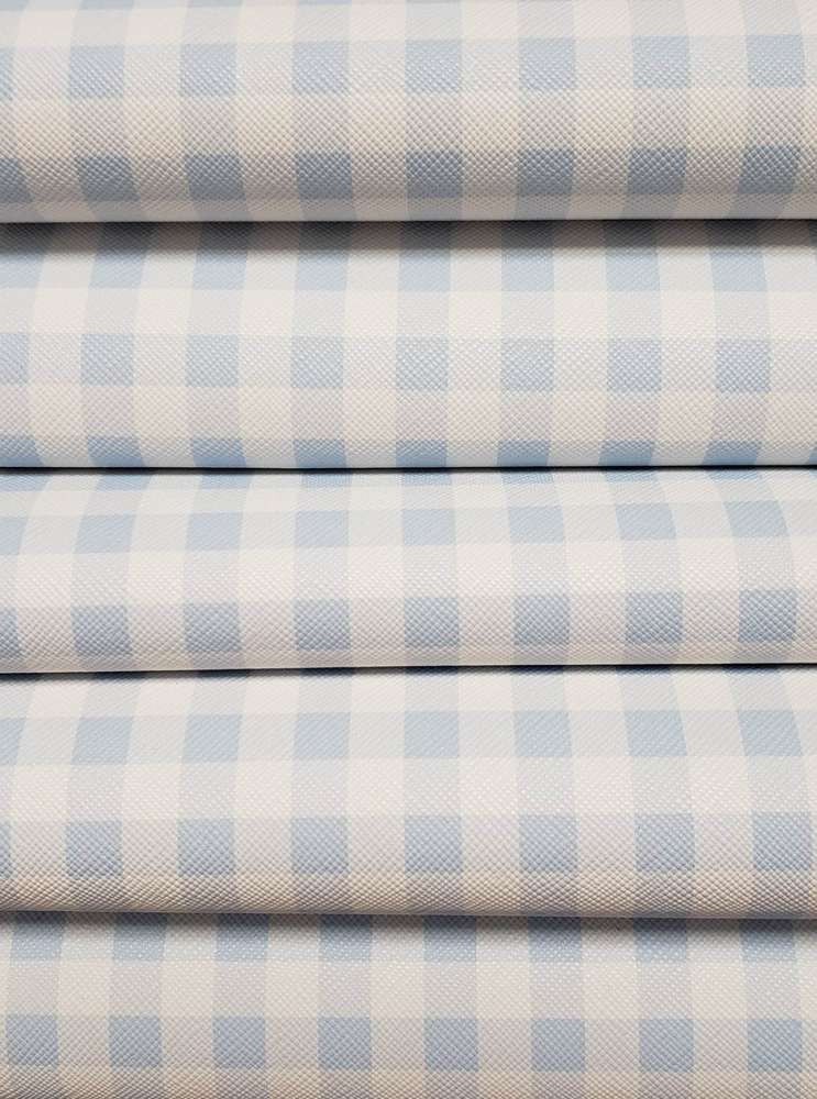 Small Plaid Blue and White Vinyl