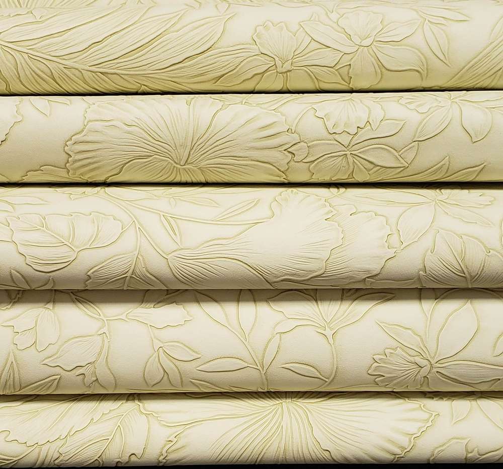 Floral Embossed Green Limeade Vinyl