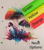 Neon Magic Mushroom Vinyl Panel