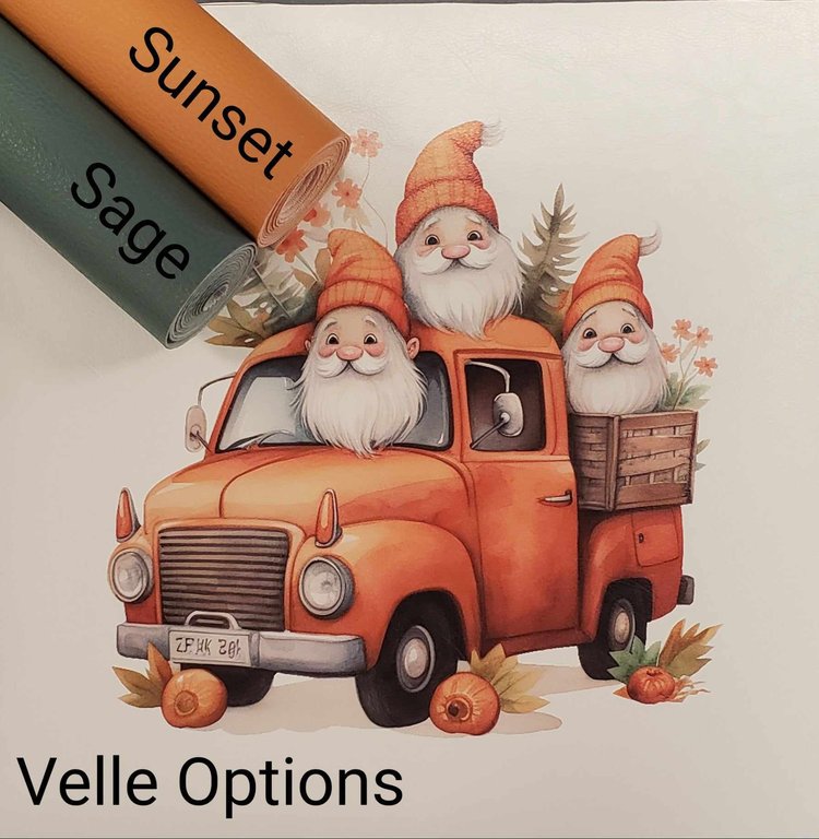 Gnomes on the Go Orange Vinyl Panel