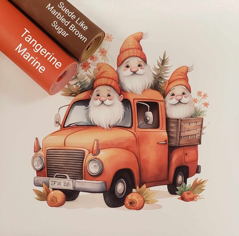 Gnomes on the Go Orange Vinyl Panel