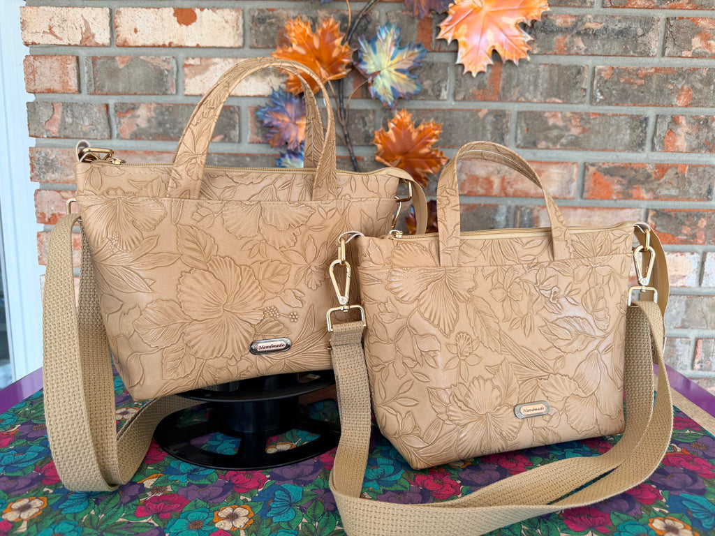 Floral Embossed Hazelnut Vinyl