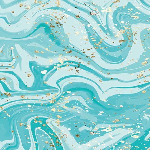 Marble in Aqua with Gold Glitter WPC