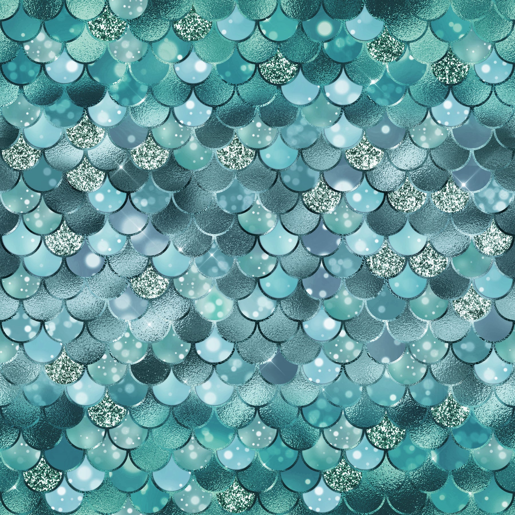 Aqua Silver Mermaid Scales WPC