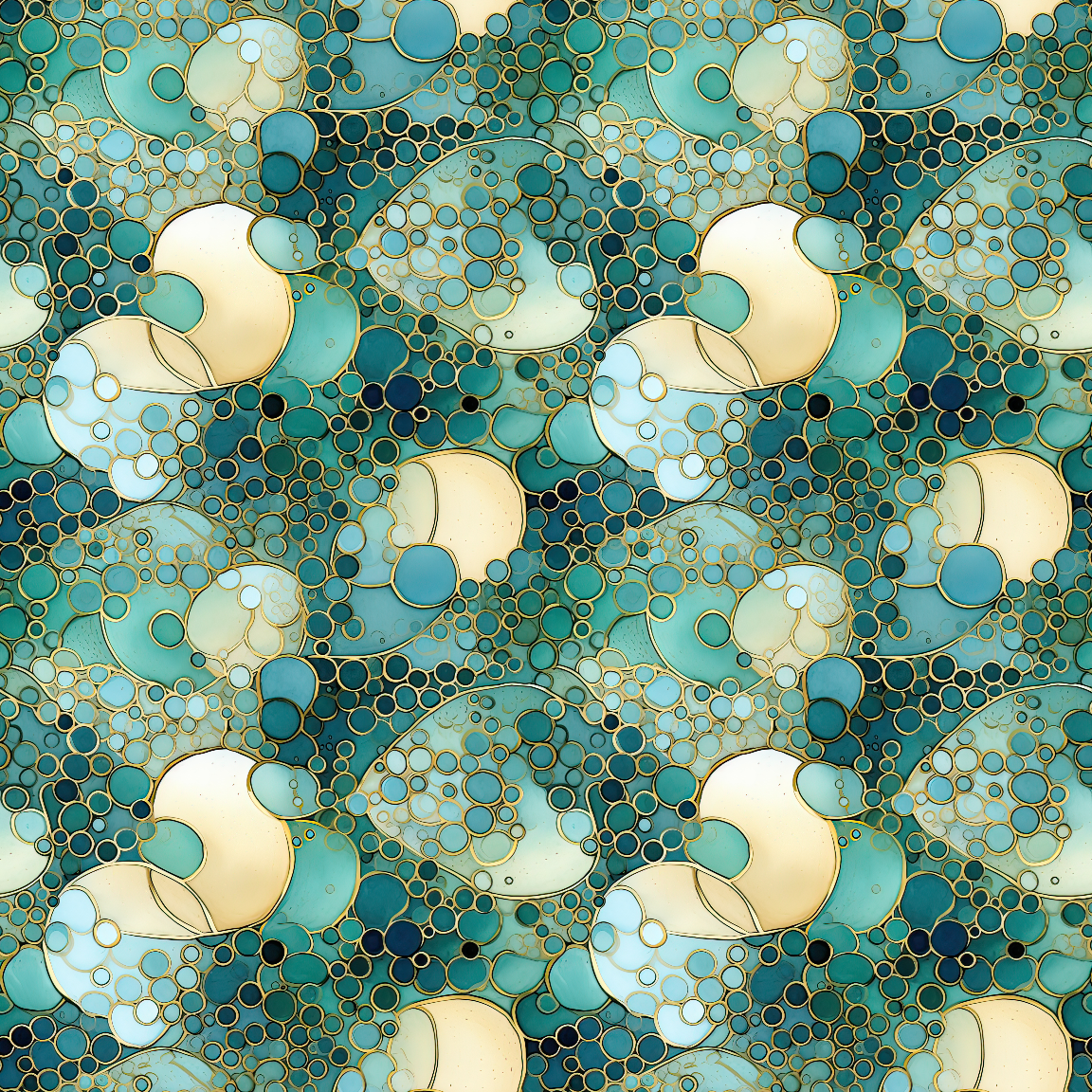 Ocean Bubbles in Gold WPC