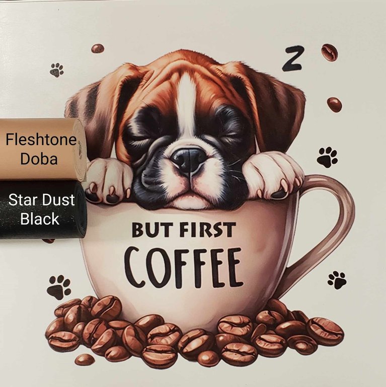 But First Coffee Pup Vinyl Panel
