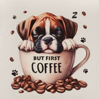 But First Coffee Pup Vinyl Panel