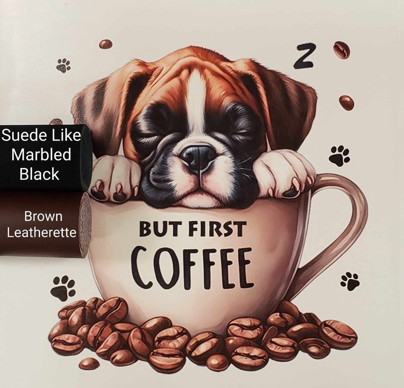 But First Coffee Pup Vinyl Panel