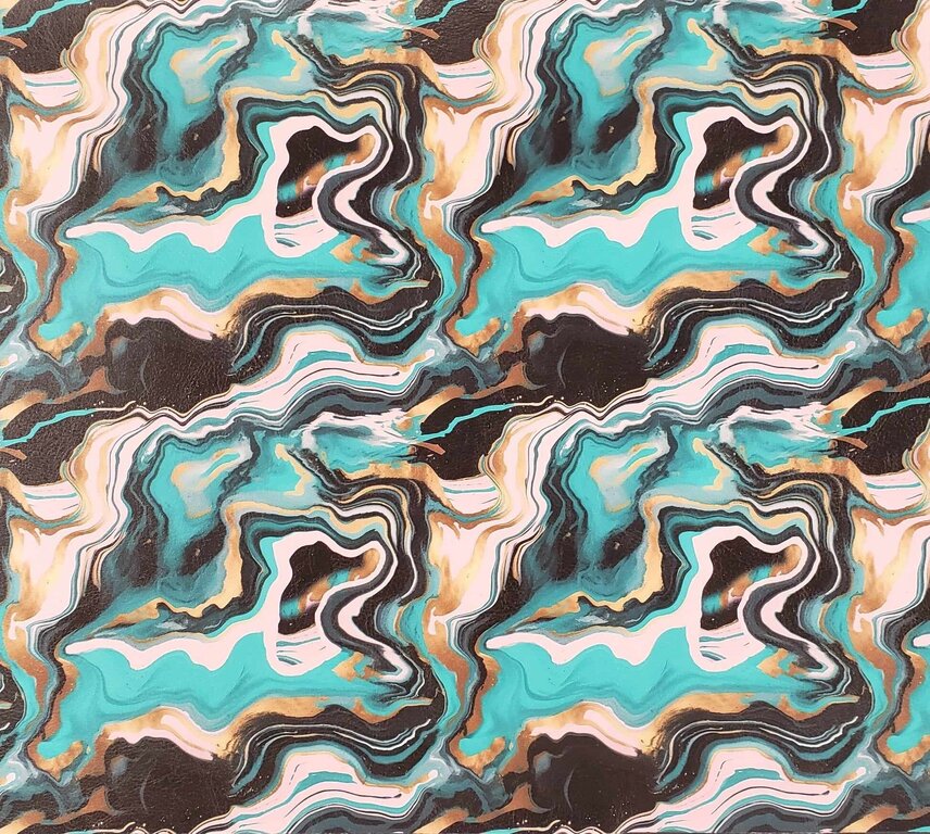 Pour Paint Teal and Black Vinyl