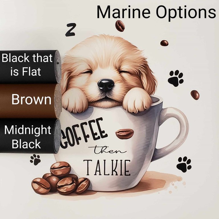 Coffee Then Talkie Pup Vinyl Panel