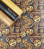 Cyan Steampunk Gears Vinyl