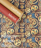 Cyan Steampunk Gears Vinyl