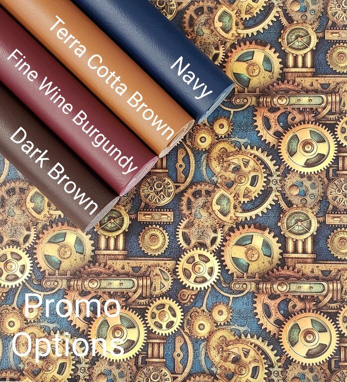 Cyan Steampunk Gears Vinyl