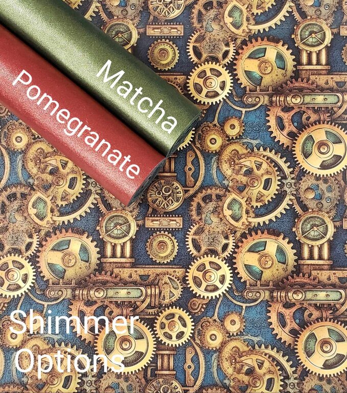 Cyan Steampunk Gears Vinyl