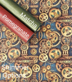 Cyan Steampunk Gears Vinyl
