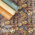 Cyan Steampunk Gears Vinyl