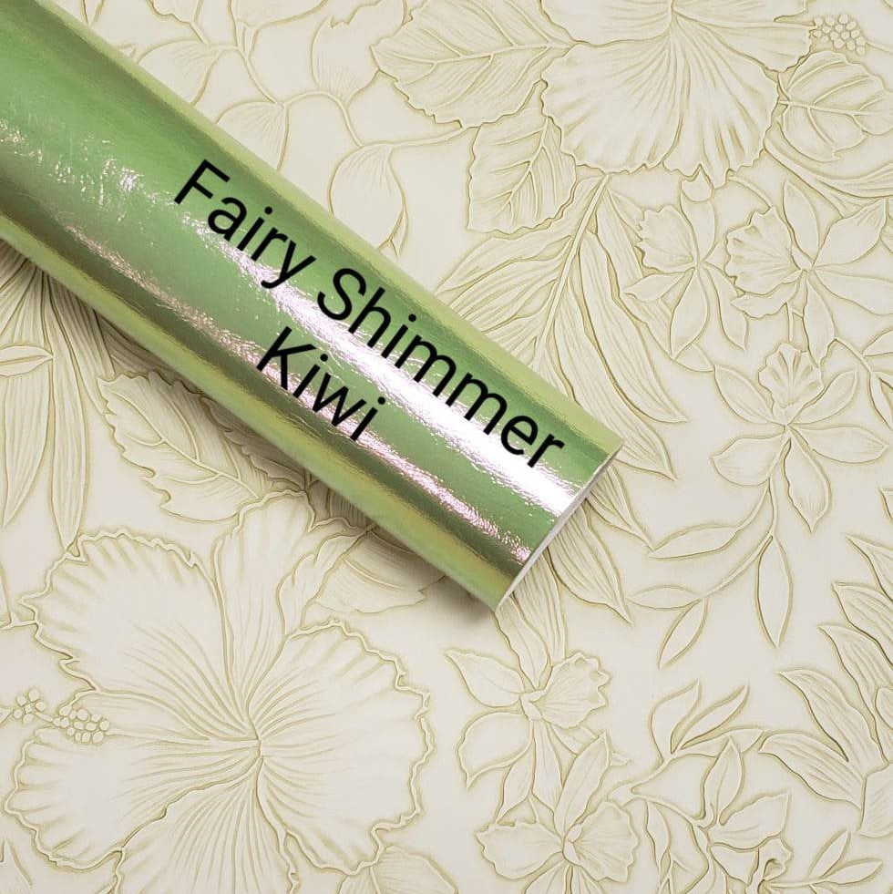 Floral Embossed Green Limeade Vinyl
