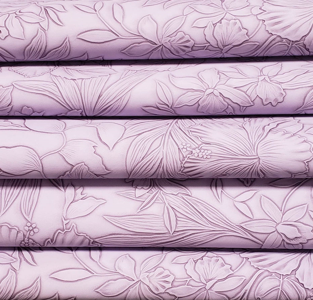 Floral Embossed Heather Purple Roll