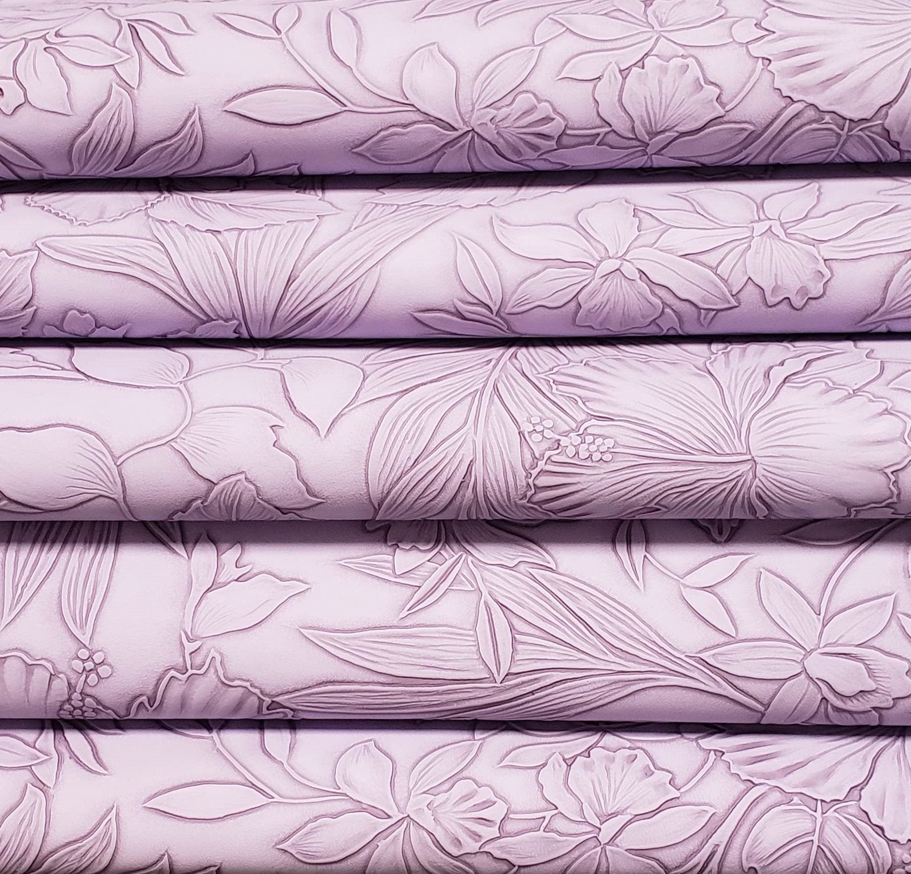 Floral Embossed Heather Purple Roll